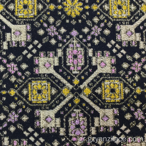 Μαύρο χρυσό διπλό είδος Jacquard Brocade Fabric